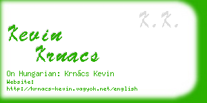 kevin krnacs business card